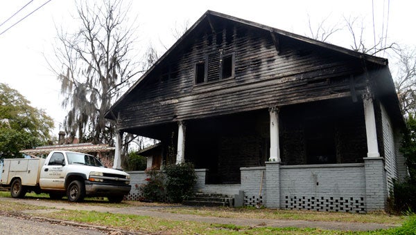This home, located on Furniss Avenue, was consumed by fire early Monday morning.  The two apartments were destroyed, but no one was injured. (Jay Sowers | Times-Journal)
