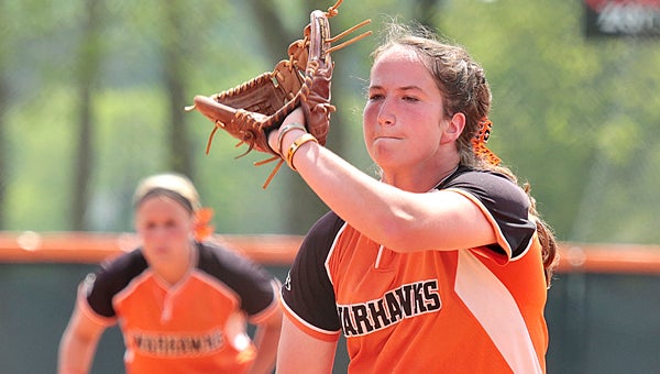 Cassie Jones from Dallas County High School dominated in Auburn Montgomery’s 7-0 win over Oregon Tech in the Warhawks’ opening game of the NAIA Softball World Series opener on Saturday. She struck out 11 batters and surrendered only one hit in the victory.--Submitted Photo