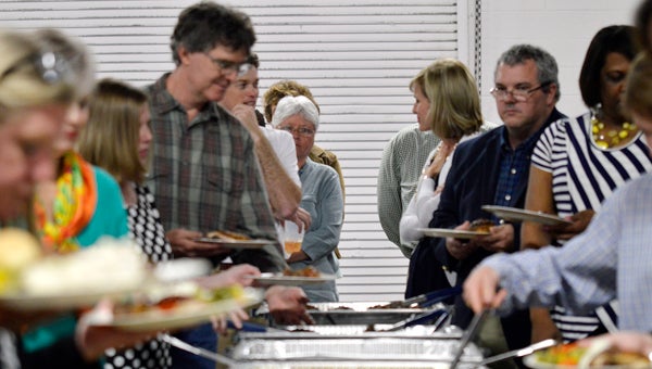 The United Way of Selma-Dallas County held its annual banquet to honor its partners Thursday night at the George Evans Reception Hall.  Above, many of those who attended stand in line to make a plate of food. --Emily Enfinger