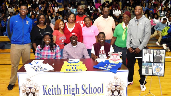Keith's John Pettway, Harriet Winchester and Zykia Pettway signed to play college basketball Friday. John is going to South Alabama, Harriet to Troy and Zykia to Stillman. --Daniel Evans