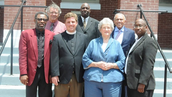 Selma Children’s Chorus and Orchestra board of trustee members held their first meeting Wednesday. Shown on the back row from left to right are Dr. Scott Bridges, the Rev. Lawrence Wofford and Dr. William Maxwell. On the first row from left to right are the Rev. Leodis Strong, the Rev. Jack Alvey, Dr. Mary Jolley and the Rev. Marvin Thomas.