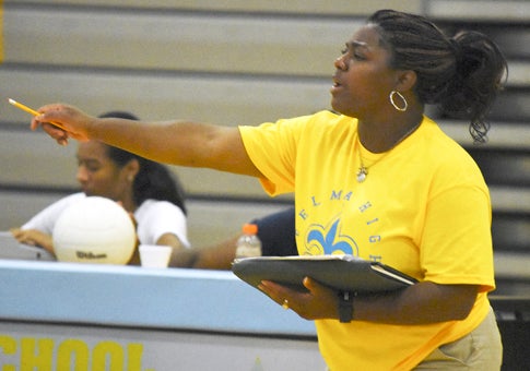 Katasha Turner coached Selma High School at the school’s play date on Tuesday.  Turner served as Concordia College Alabama’s head volleyball coach last season. --Daniel Evans