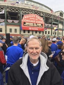  Selma City Councilman Cecil Williamson poses for a photo in front of Wrigley Field. --Submitted Photo